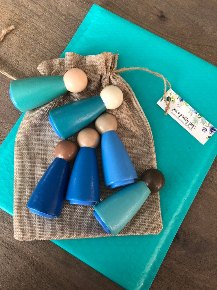 Custom Large Size Peg Doll Set of