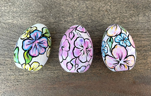 Watercolor-style Floral Easter Egg