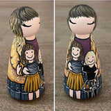 Custom Family Hugs Peg Doll