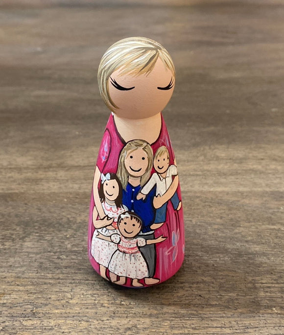 Custom Family Hugs Peg Doll