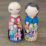 Custom Family Hugs Peg Doll
